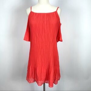 DO+BE pleated off the shoulder mini dress